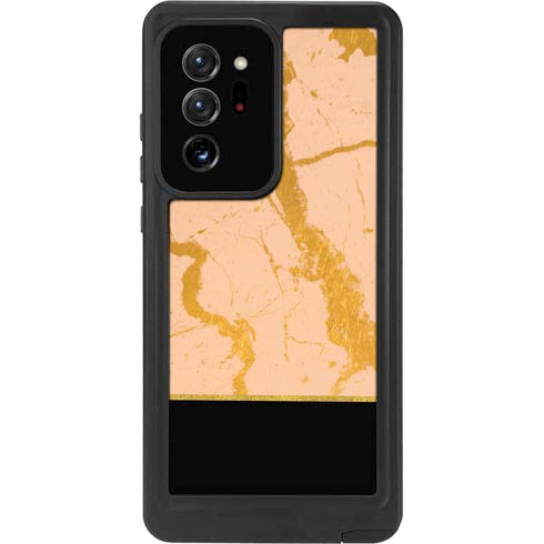 Pink Gold and Black Marble Galaxy Note20 Ultra 5G Waterproof Case