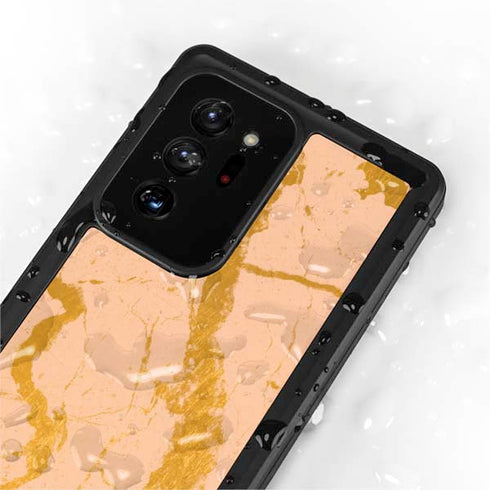 Pink Gold and Black Marble Galaxy Note20 Ultra 5G Waterproof Case