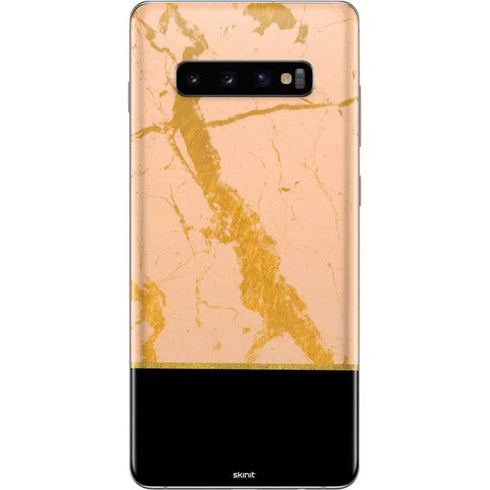Pink Gold and Black Marble Galaxy S10 Plus Skin