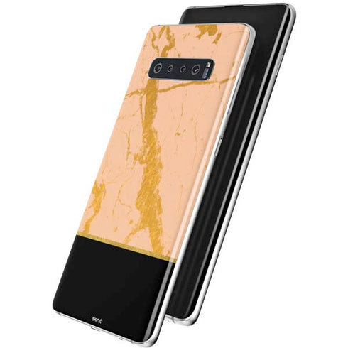 Pink Gold and Black Marble Galaxy S10 Skin