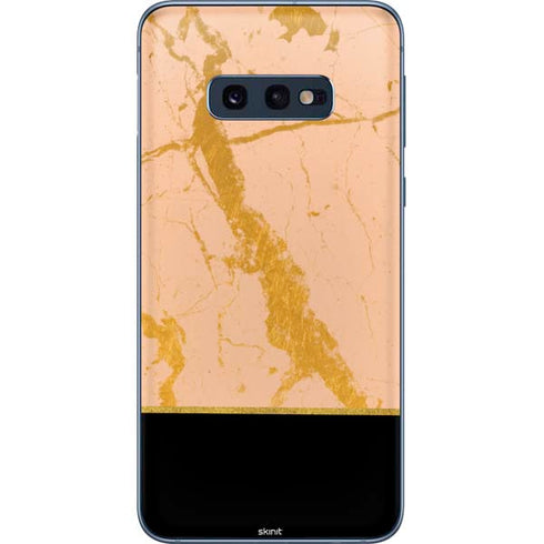 Pink Gold and Black Marble Galaxy S10e Skin