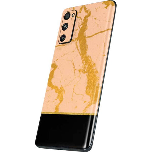 Pink Gold and Black Marble Galaxy S20 Fan Edition Skin
