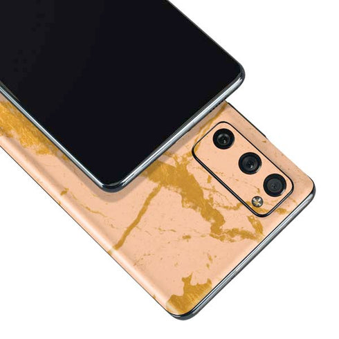 Pink Gold and Black Marble Galaxy S20 Fan Edition Skin
