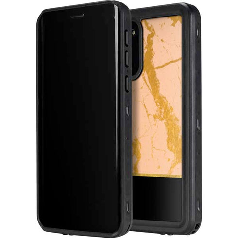 Pink Gold and Black Marble Galaxy S20 Plus Waterproof Case