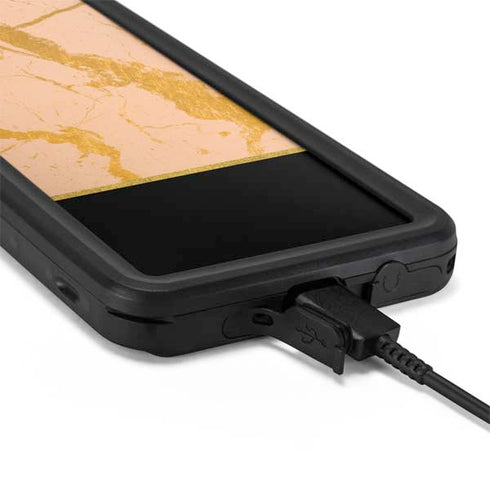 Pink Gold and Black Marble Galaxy S20 Plus Waterproof Case