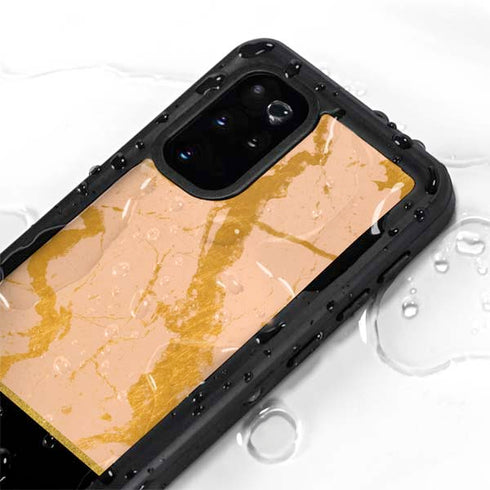 Pink Gold and Black Marble Galaxy S20 Plus Waterproof Case