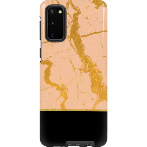 Pink Gold and Black Marble Galaxy S20 Pro Case