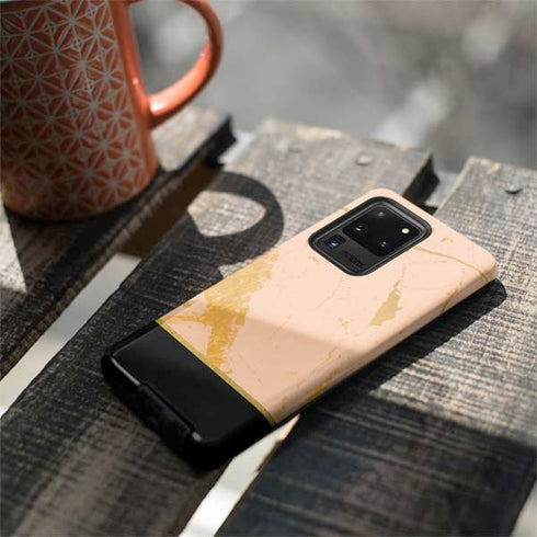 Pink Gold and Black Marble Galaxy S20 Ultra 5G Pro Case