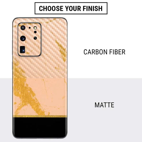 Pink Gold and Black Marble Galaxy S20 Ultra 5G Skin