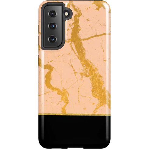 Pink Gold and Black Marble Galaxy S21 5G Pro Case