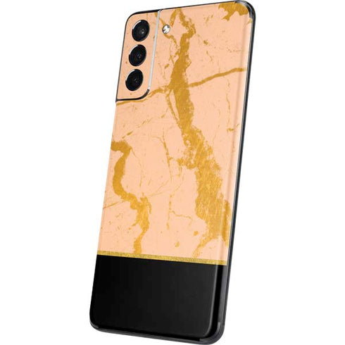 Pink Gold and Black Marble Galaxy S21 5G Skin