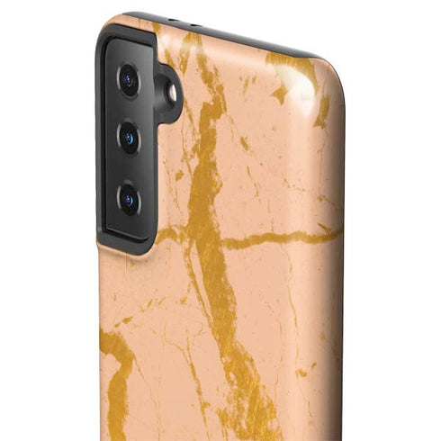 Pink Gold and Black Marble Galaxy S21 FE Pro Case