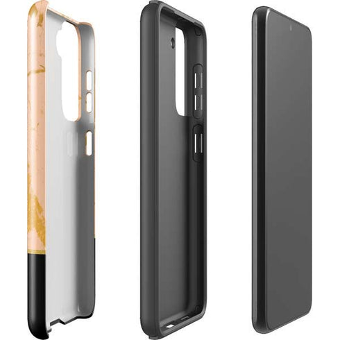 Pink Gold and Black Marble Galaxy S21 FE Pro Case