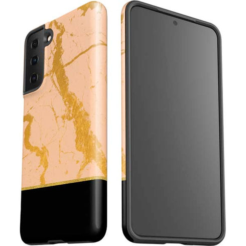 Pink Gold and Black Marble Galaxy S21 FE Pro Case