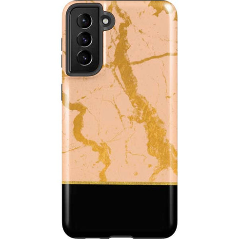 Pink Gold and Black Marble Galaxy S21 Plus 5G Pro Case