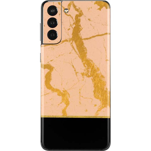 Pink Gold and Black Marble Galaxy S21 Plus 5G Skin