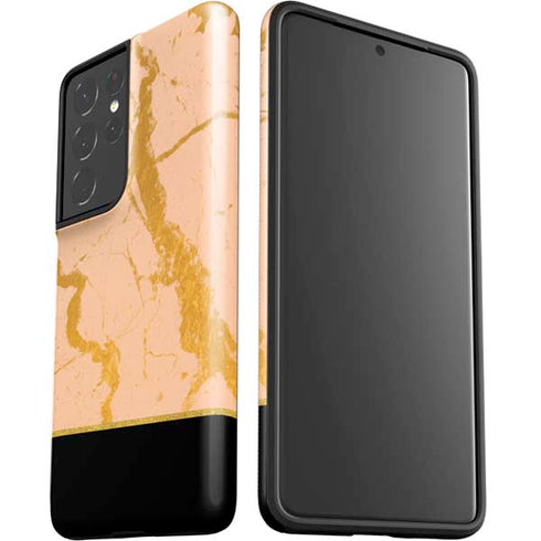 Pink Gold and Black Marble Galaxy S21 Ultra 5G Pro Case