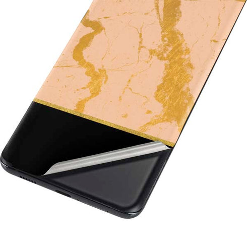 Pink Gold and Black Marble Galaxy S21 Ultra 5G Skin