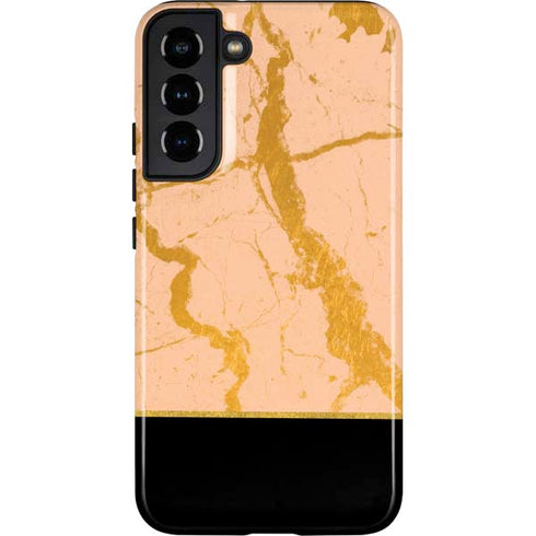 Pink Gold and Black Marble Galaxy S22 Plus Pro Case