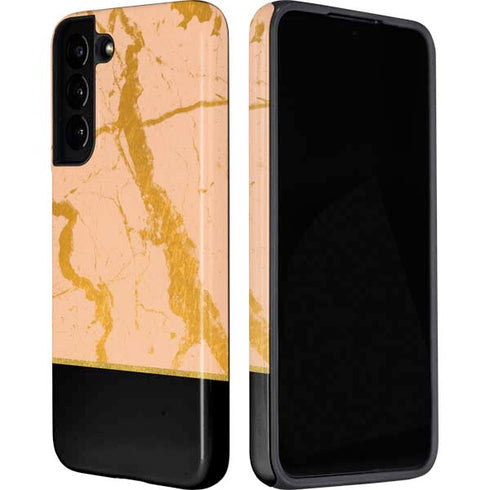 Pink Gold and Black Marble Galaxy S22 Plus Pro Case