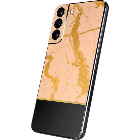Pink Gold and Black Marble Galaxy S22 Plus Skin