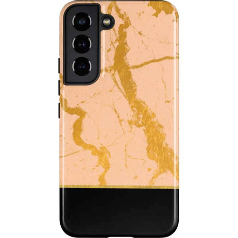 Pink Gold and Black Marble Galaxy S22 Pro Case