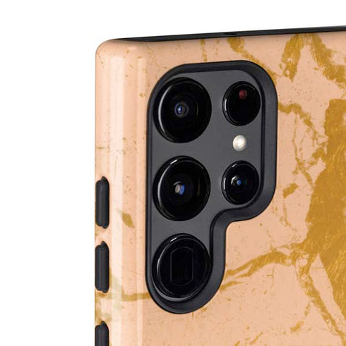 Pink Gold and Black Marble Galaxy S22 Ultra Pro Case