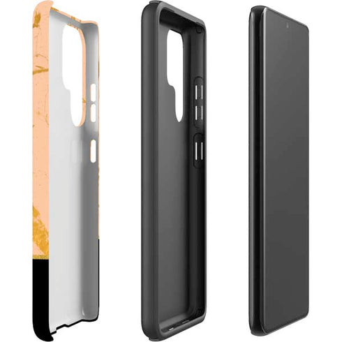 Pink Gold and Black Marble Galaxy S22 Ultra Pro Case