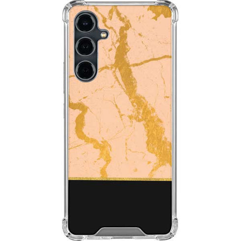 Pink Gold and Black Marble Galaxy S23 FE Clear Case