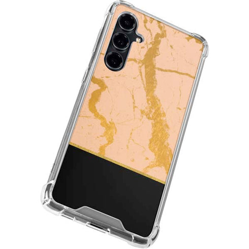 Pink Gold and Black Marble Galaxy S23 FE Clear Case