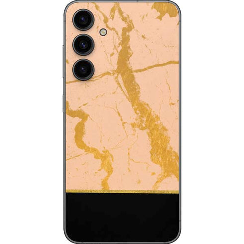 Pink Gold and Black Marble Galaxy S23 FE Skin