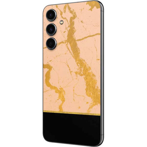 Pink Gold and Black Marble Galaxy S23 FE Skin
