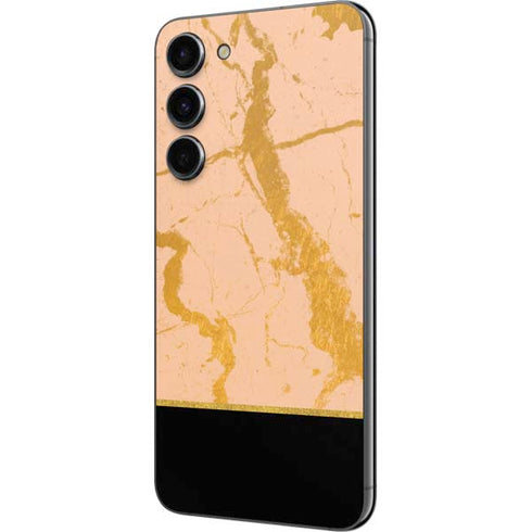 Pink Gold and Black Marble Galaxy S23 Plus Skin