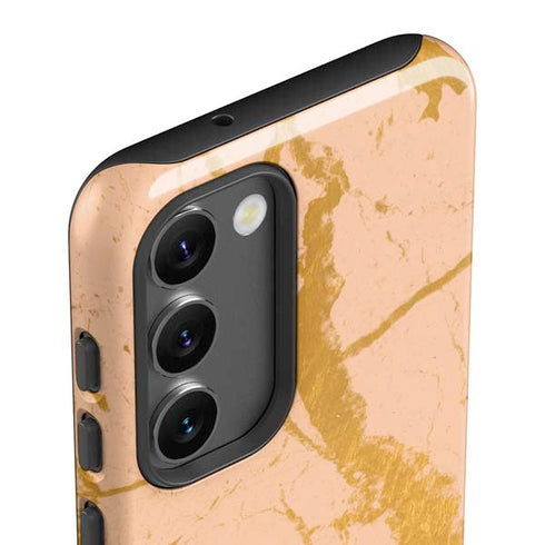 Pink Gold and Black Marble Galaxy S23 Pro Case