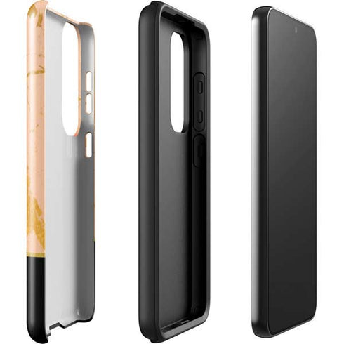 Pink Gold and Black Marble Galaxy S23 Pro Case