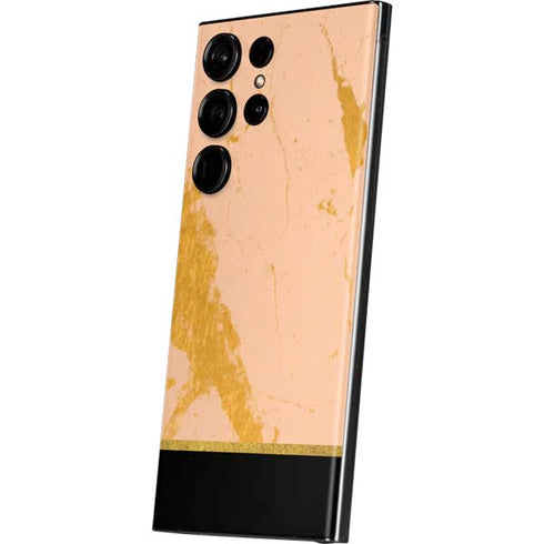 Pink Gold and Black Marble Galaxy S23 Ultra Skin