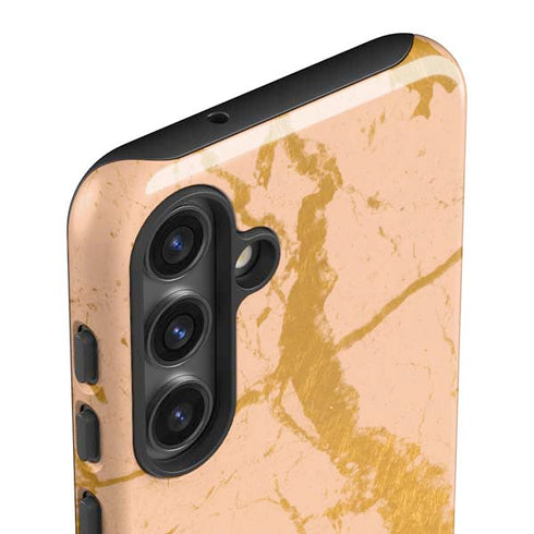 Pink Gold and Black Marble Galaxy S24 Plus Impact Case