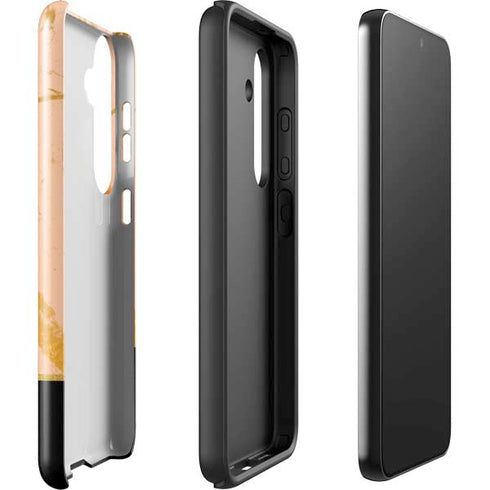 Pink Gold and Black Marble Galaxy S24 Plus Impact Case