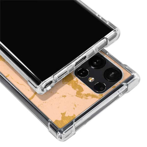 Pink Gold and Black Marble Galaxy S24 Ultra Clear Case