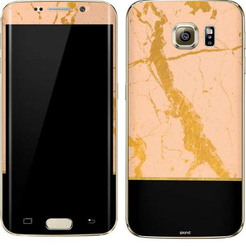 Pink Gold and Black Marble Galaxy S7 Edge Skin