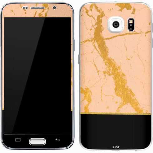 Pink Gold and Black Marble Galaxy S7 Skin