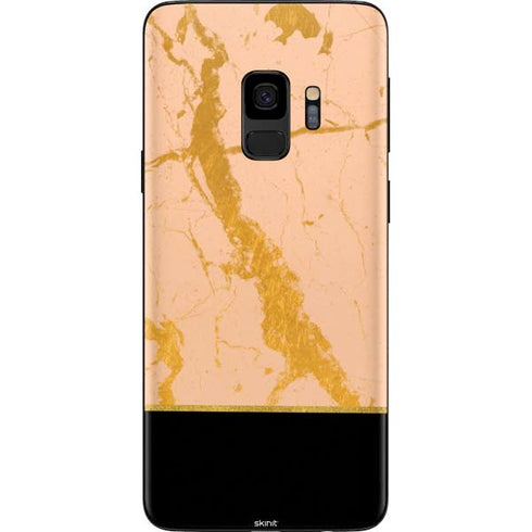 Pink Gold and Black Marble Galaxy S9 Skin