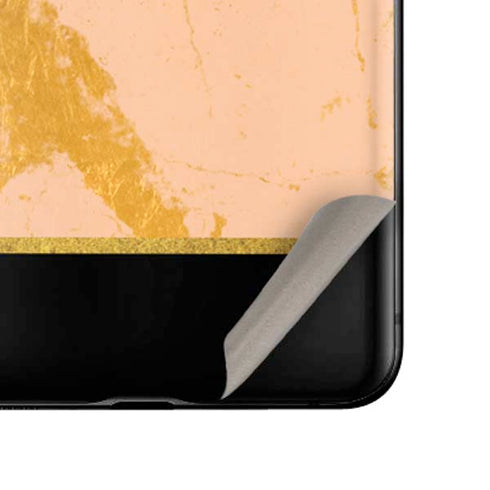 Pink Gold and Black Marble Galaxy Z Flip Skin