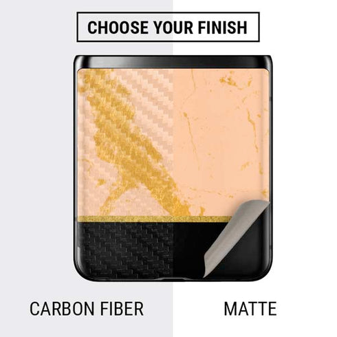 Pink Gold and Black Marble Galaxy Z Flip Skin