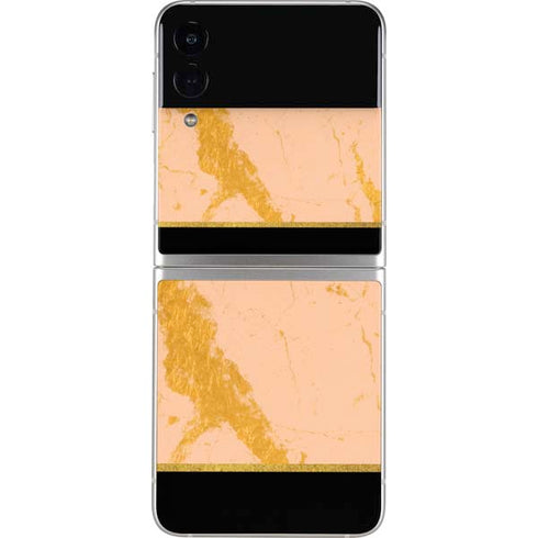 Pink Gold and Black Marble Galaxy Z Flip3 5G Skin