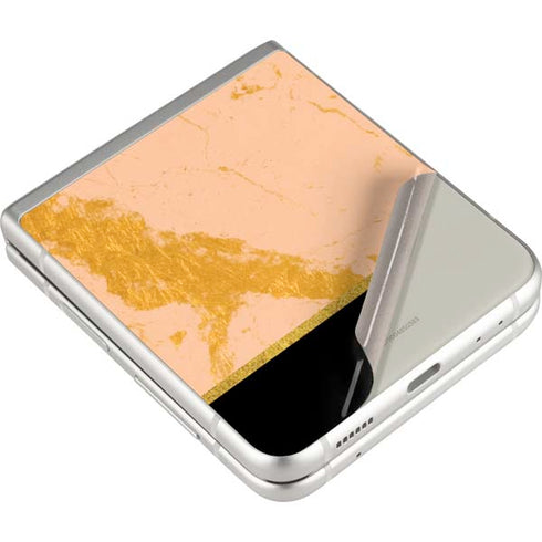 Pink Gold and Black Marble Galaxy Z Flip3 5G Skin