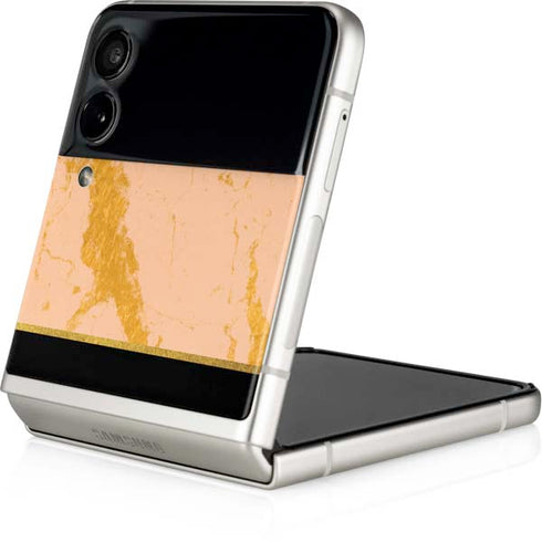 Pink Gold and Black Marble Galaxy Z Flip4 5G Skin