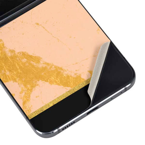 Pink Gold and Black Marble Galaxy Z Flip5 5G Skin
