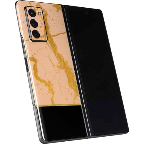 Pink Gold and Black Marble Galaxy Z Fold2 5G Skin