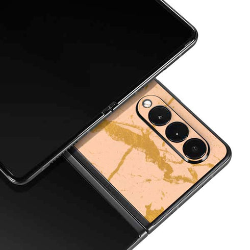 Pink Gold and Black Marble Galaxy Z Fold3 5G Skin